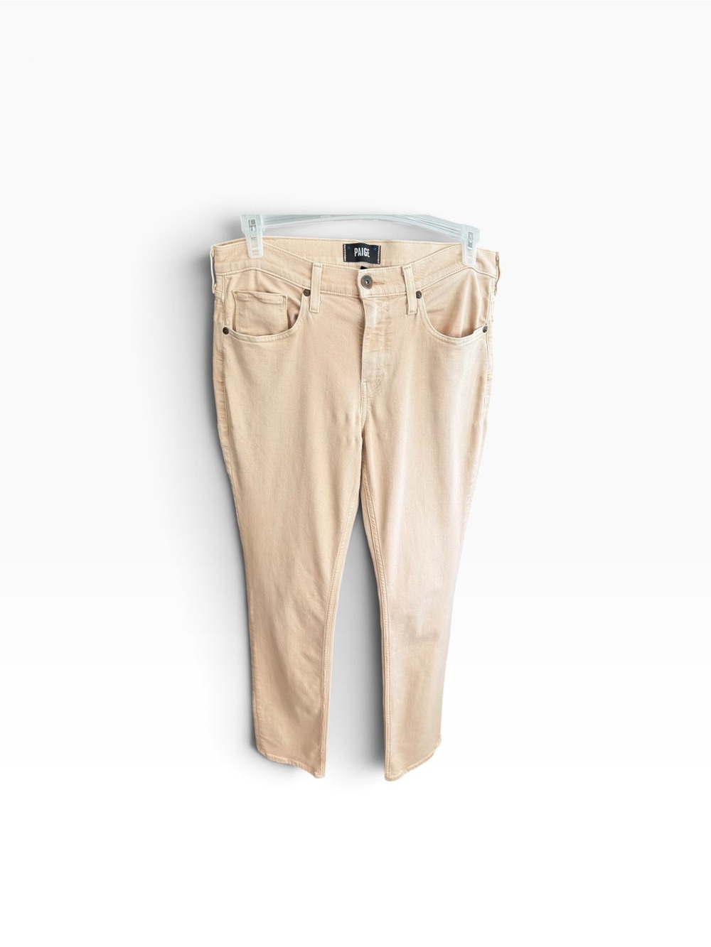 PAIGE Federal Men's Beige Straight Leg Casual Jeans Pants Size 33x32